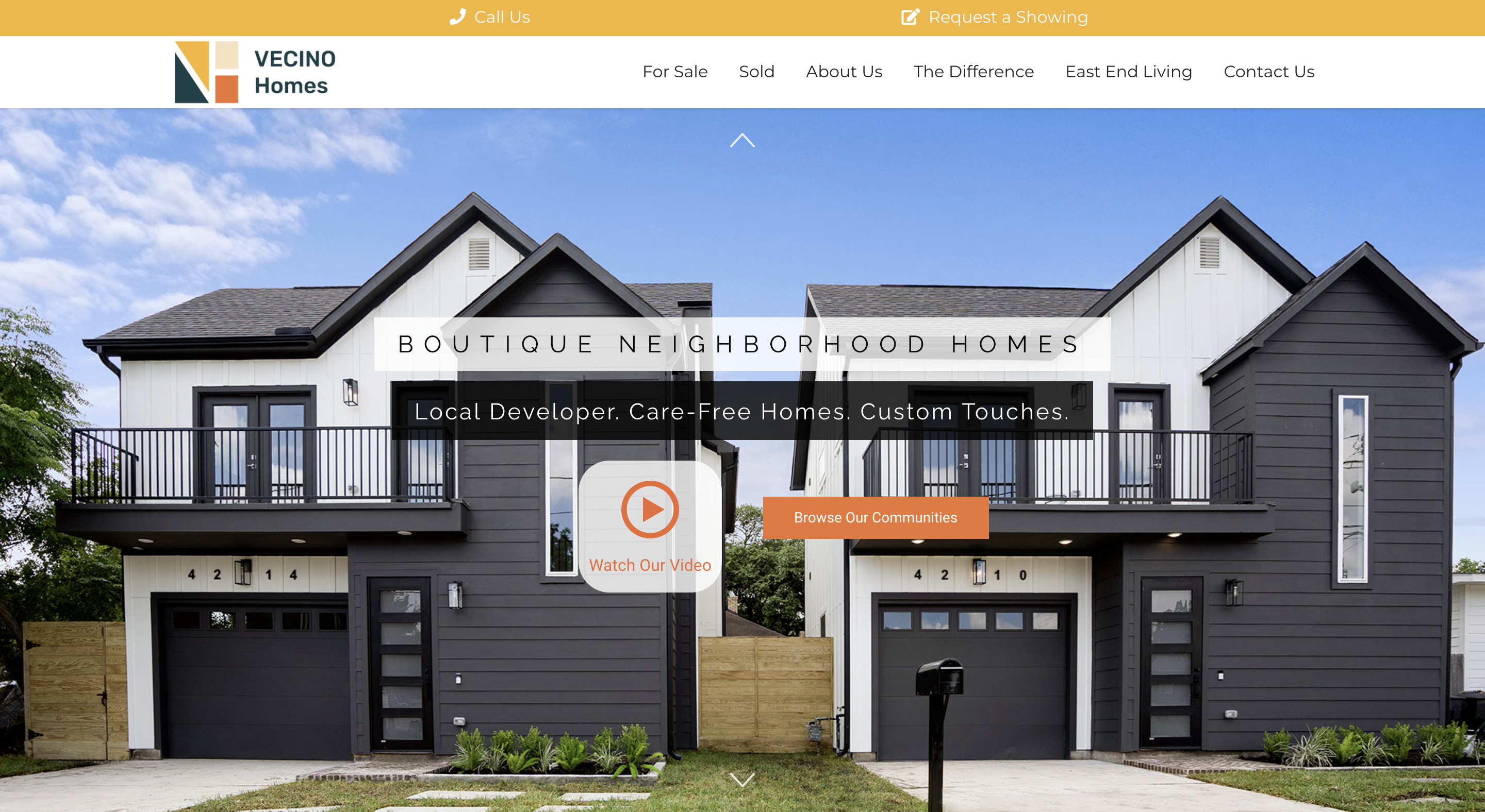 Vecino Homes East Houston Real Estate Developer Homepage Slide 1