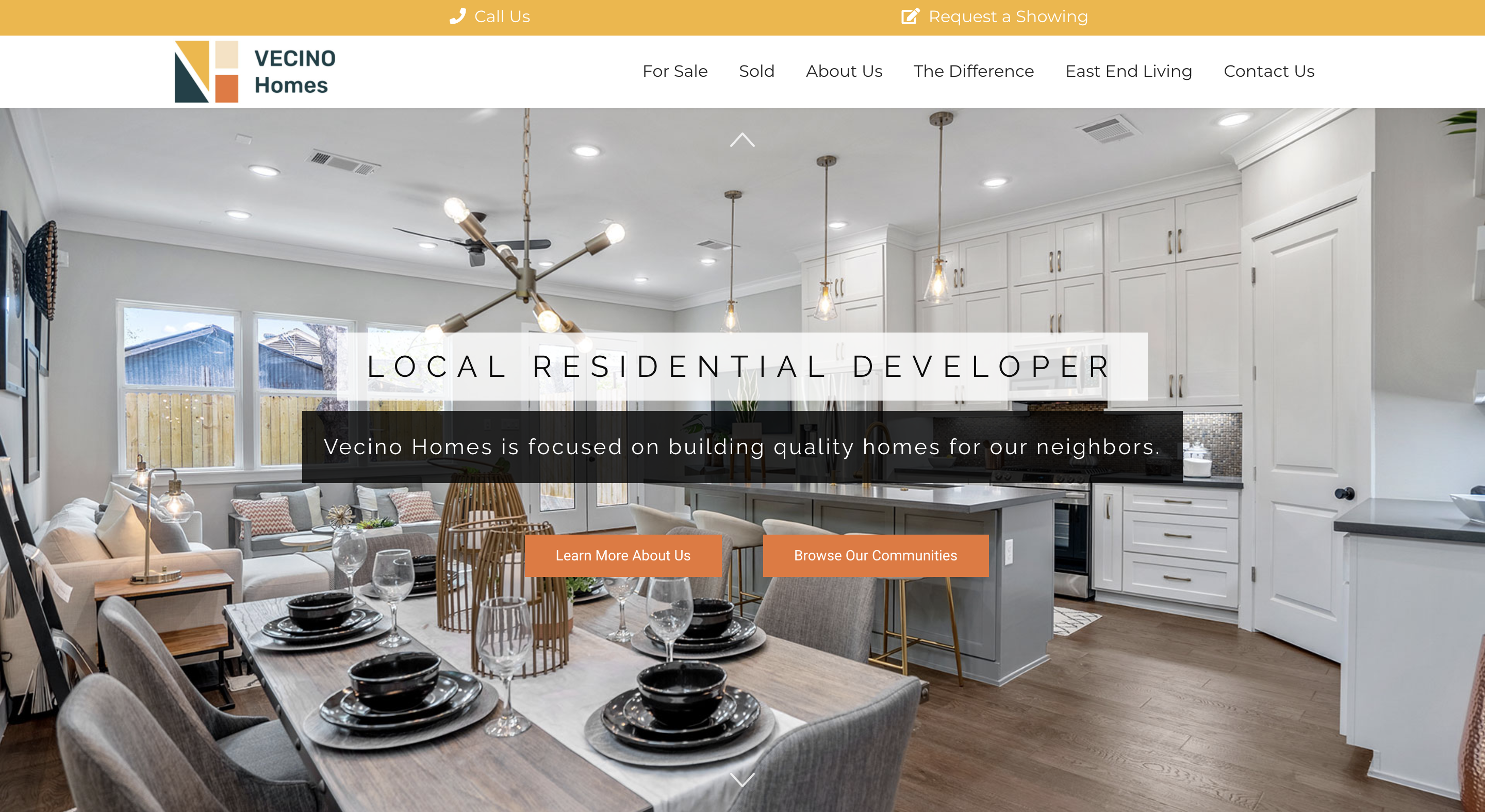 Vecino Homes East Houston Real Estate Developer Homepage Slide 2