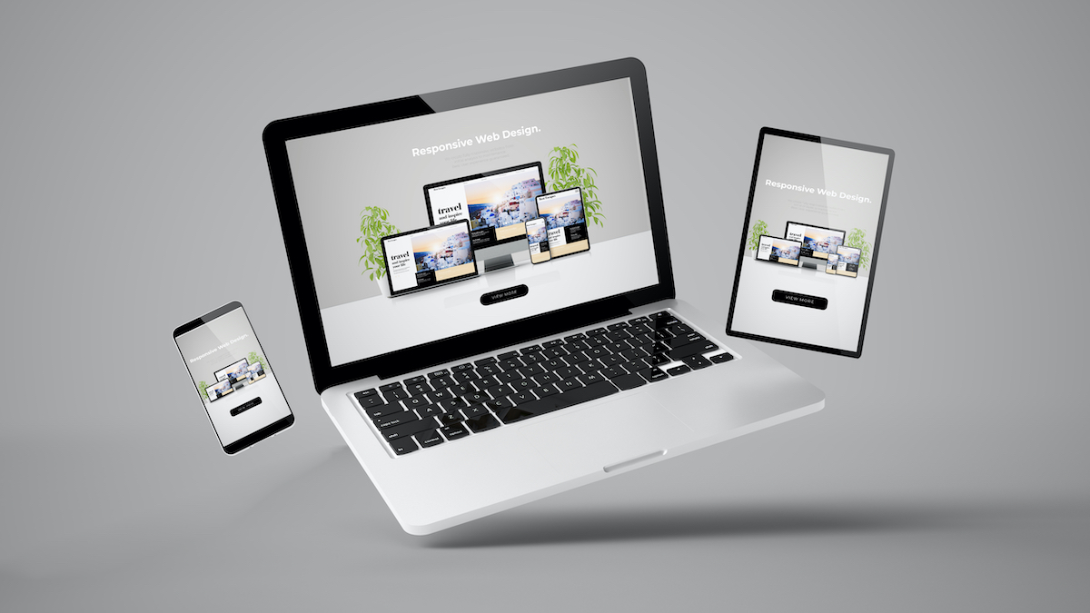 Responsive Houston website design for laptop, mobile, and tablet