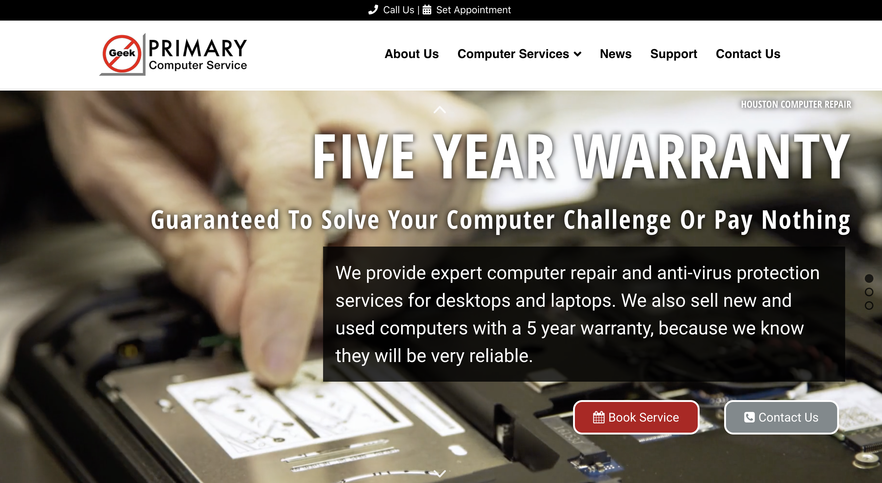 Primary Computer Service Homepage slide 1