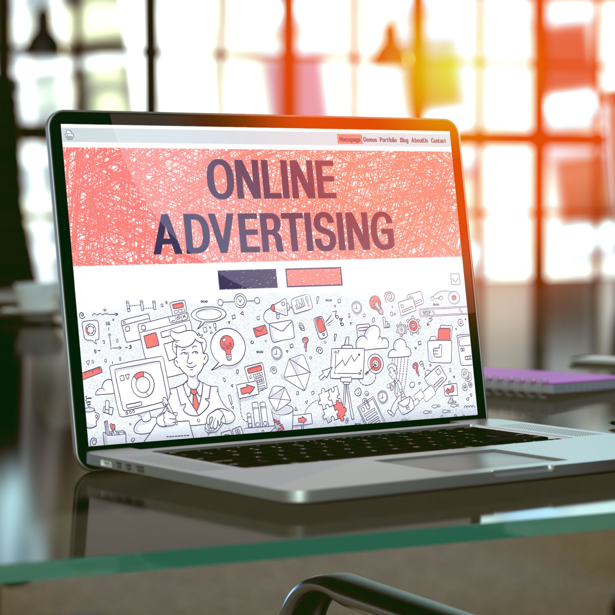 Houston digital marketing expert prepares online advertisements for their clients.
