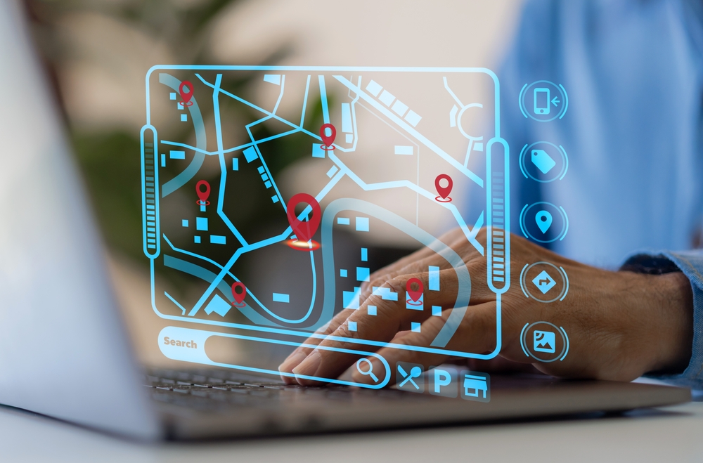 INFINI Marketing localized seo on map abstract pins on map