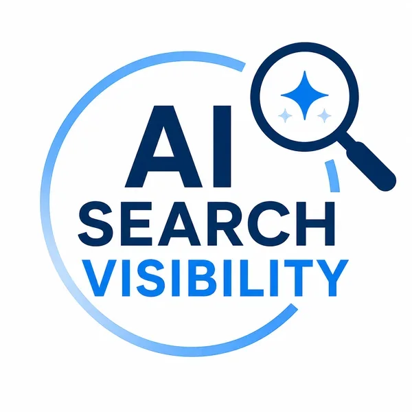 AI Search Visibility badge with a magnifying glass and sparkle icon