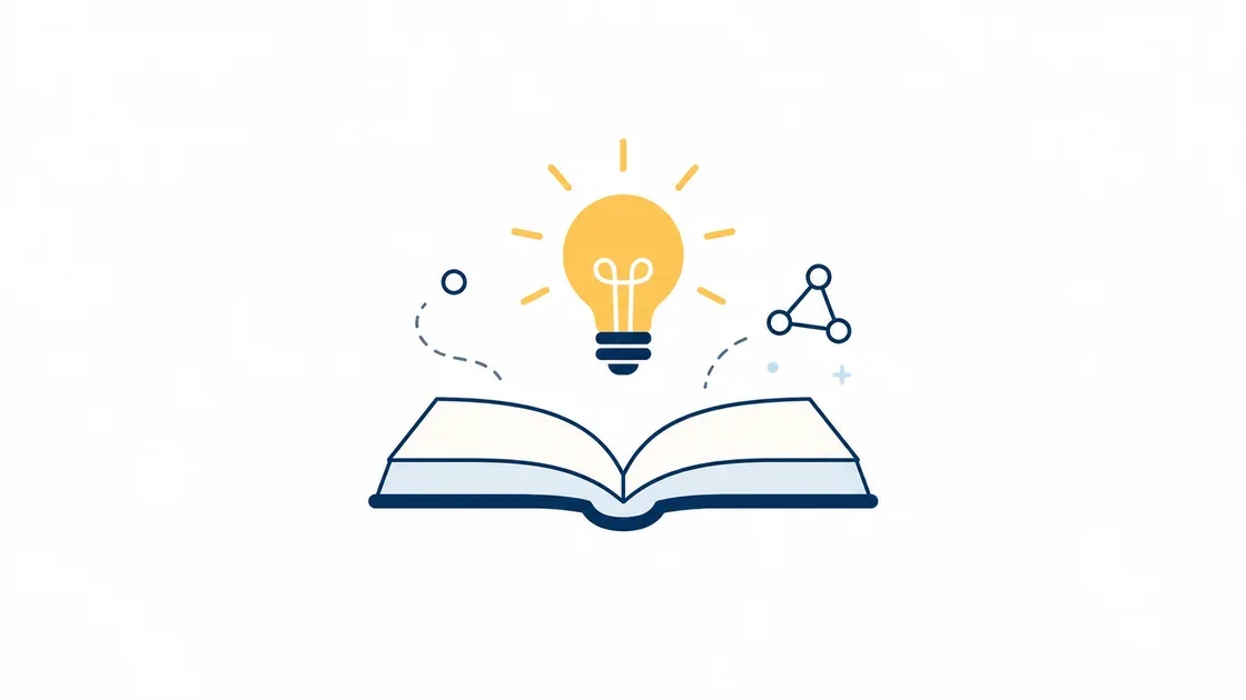 Lightbulb and idea icons rising from an open book