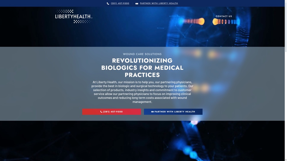 Liberty Health Webpage Hero Section made by INFINI Marketing