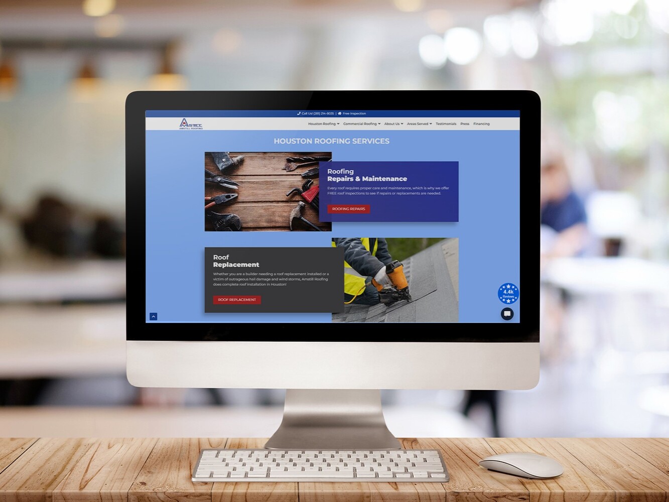 Amstill Roofing Website Mockup