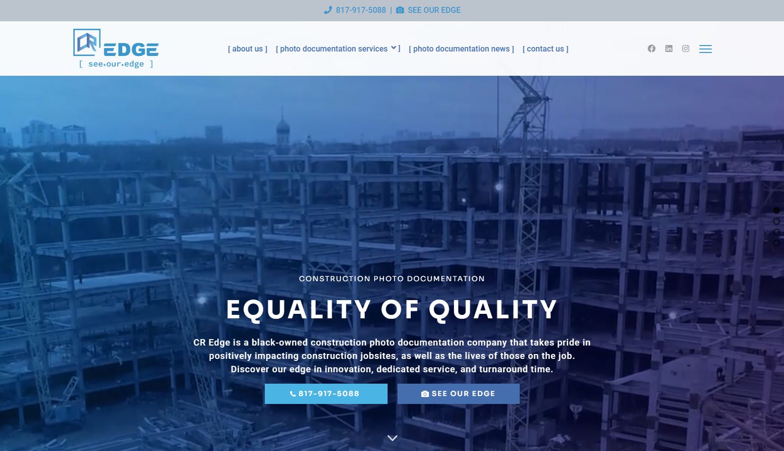 CR Edge is a black-owned construction photo documentation company that uses cutting-edge technology to get real-time footage of worksites.