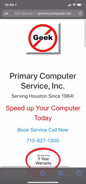 INFINI Marketing showcasing a screen recording of a client's previous website 