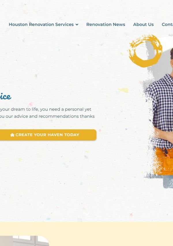 Haven Renovations Webpage Hero Section made by INFINI Marketing