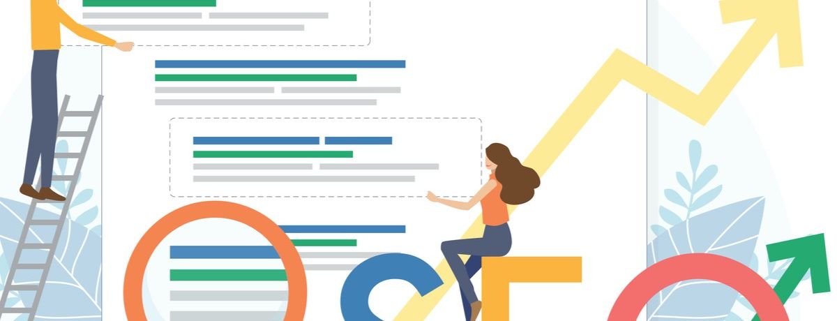 digital graphic of marketing team raising a company's Houston SEO rank