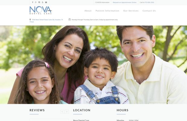 Nova Dental Care Hero Section made by INFINI Marketing