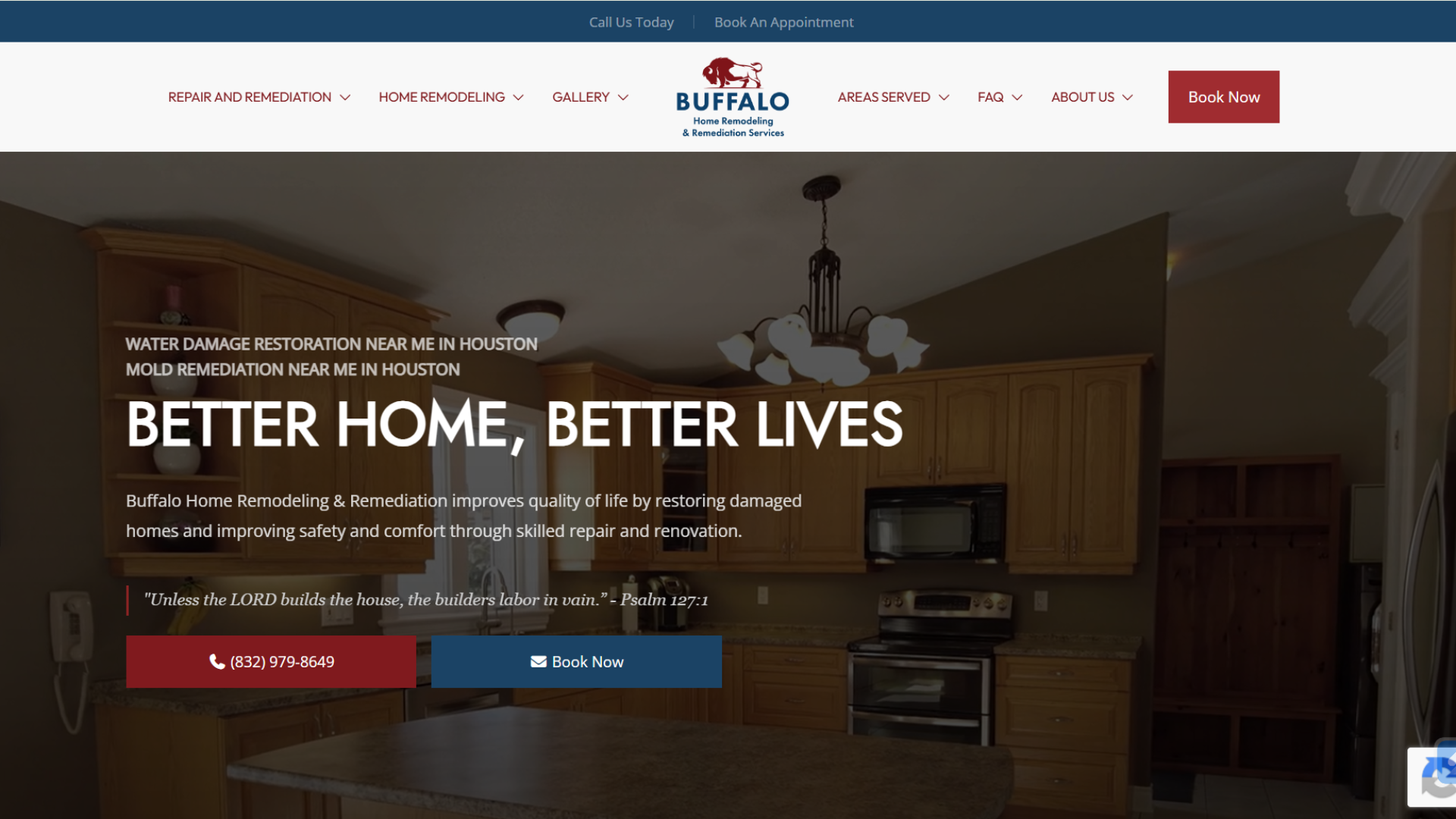 Buffalo Home Remodeling & Remediation Services is a licensed Houston contractor specializing in water damage repair, mold remediation, fire and smoke restoration, and full home remodeling.