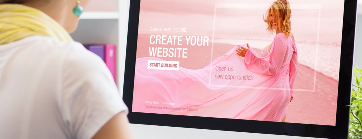 Young woman reviewing her brand new Houston website design