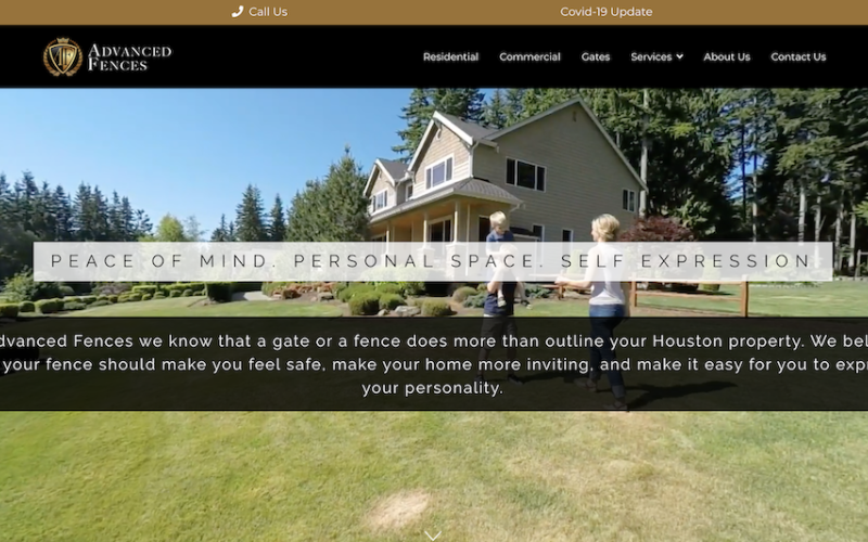 advanced fences houston marketing client homepage