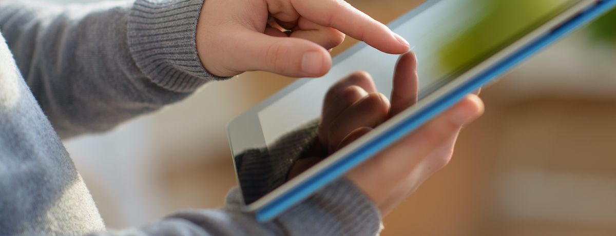 Houston business customer browsing new website design on tablet