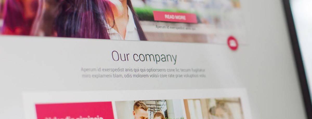 Houston web design of a business’s home page.