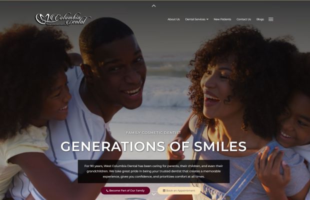 West Columbia Dental Homepage Hero Section
