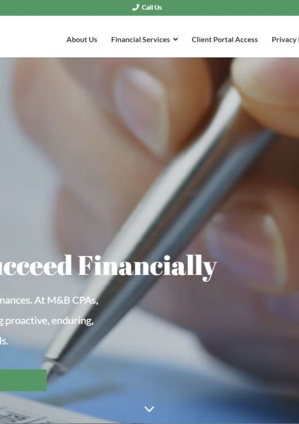 M&B CPAs Webpage Hero Section made by INFINI Marketing