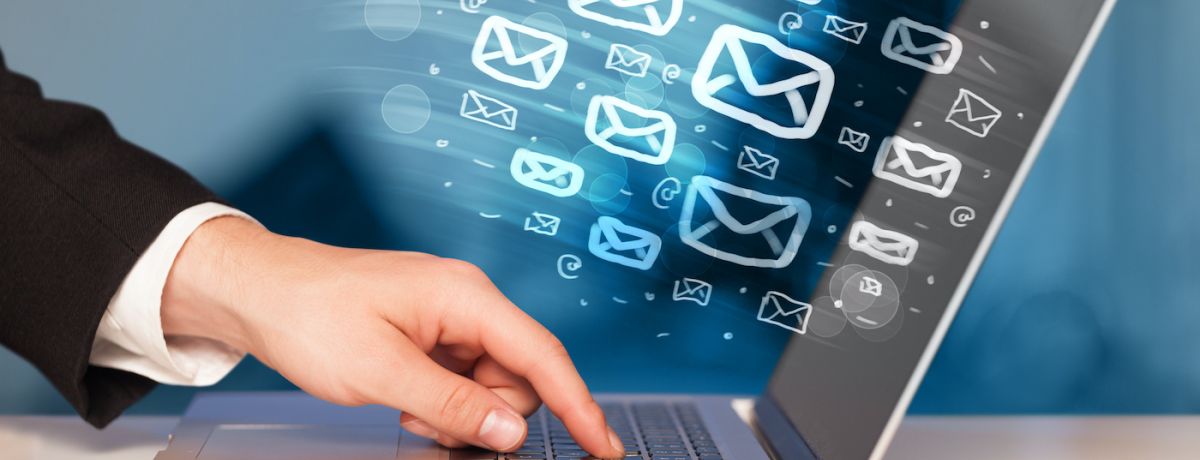 business owner sending out email blasts