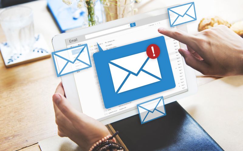 graphic of email marketing campaigns filling an inbox