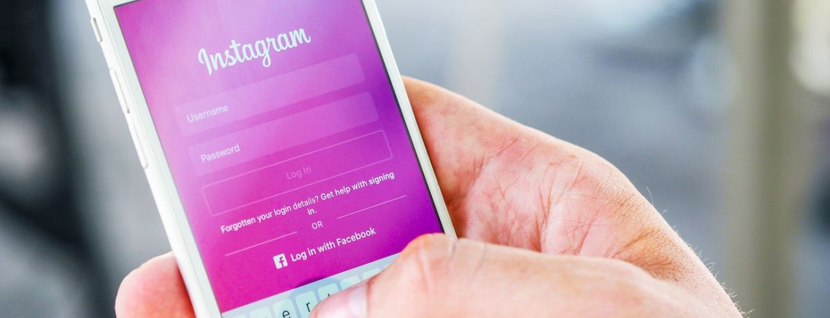 Smartphone displaying log-in page for Instagram social media