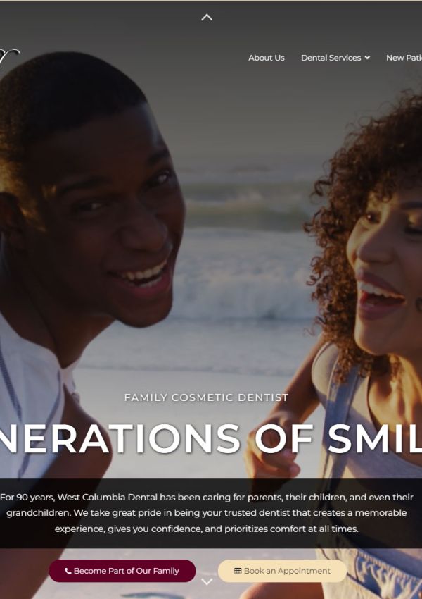 West Columbia Dental Homepage Hero Section