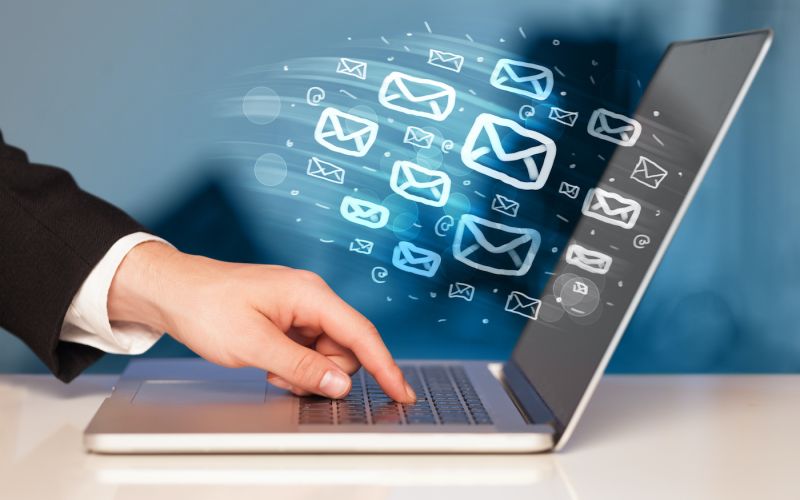 business owner sending out email blasts