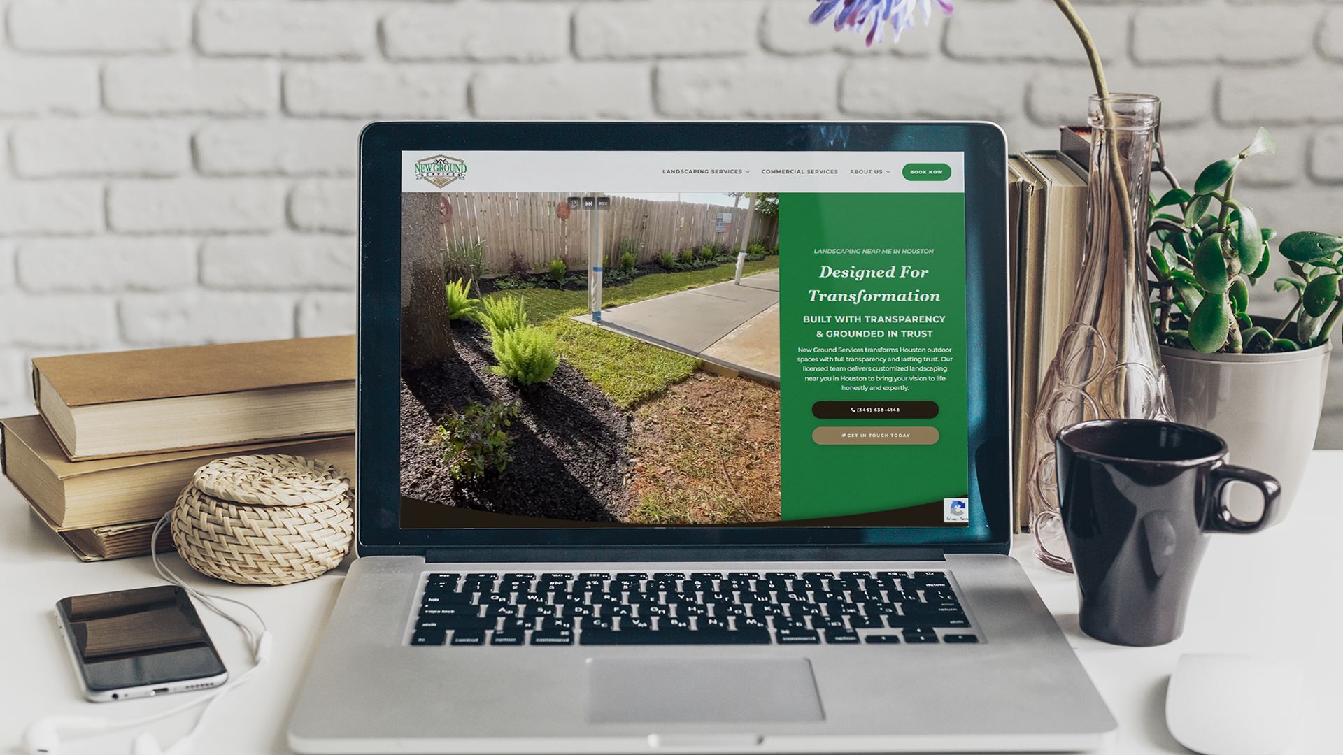New Ground Services is a full-service landscaping company serving the Greater Houston area for over 26 years. They handle everything from landscape design and sod installation to hardscaping, drainage solutions, irrigation systems, and artificial turf.
