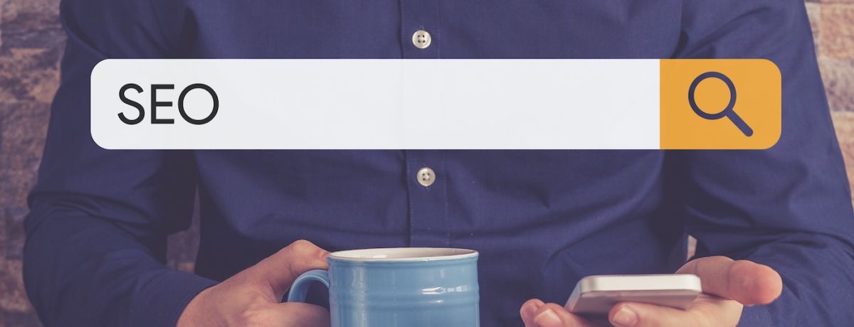 man running a search to find businesses near him with top Houston SEO rankings