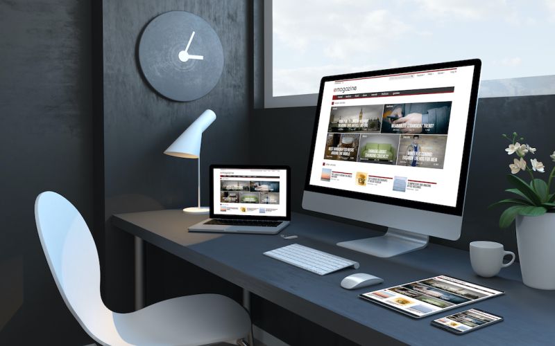 Website design on different screen sizes