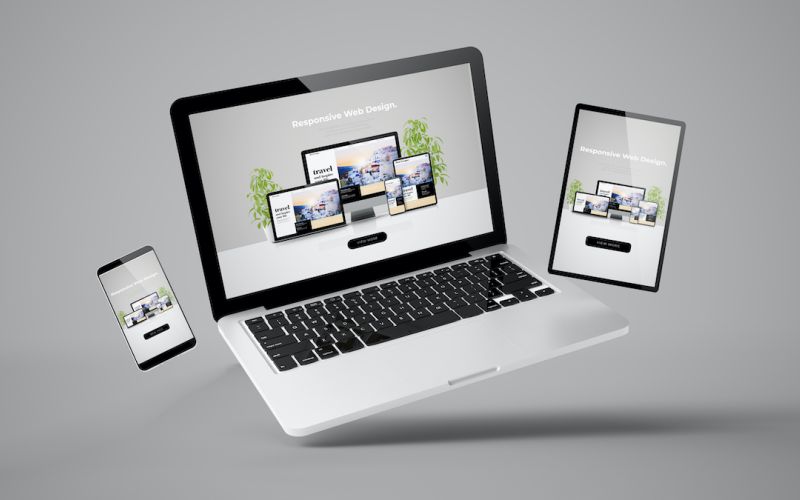 Responsive Houston website design for laptop, mobile, and tablet